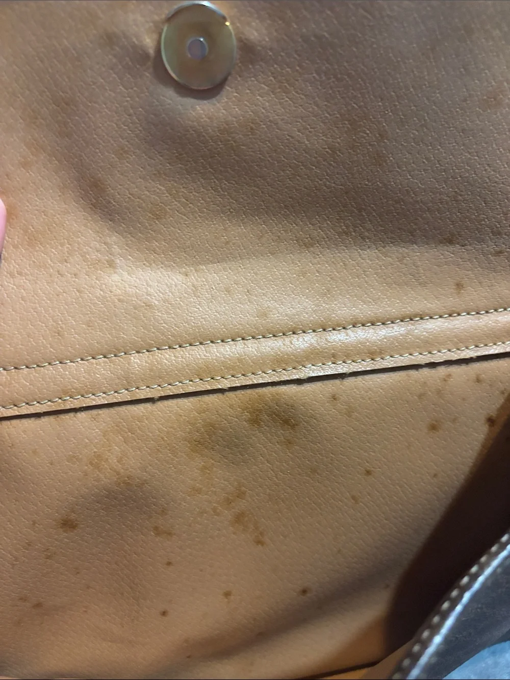 Celine vintage Brown Canvas Laptop Shoulder Bag with Tan Leather Trim